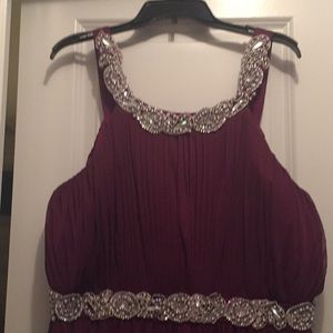 Plum evening gown